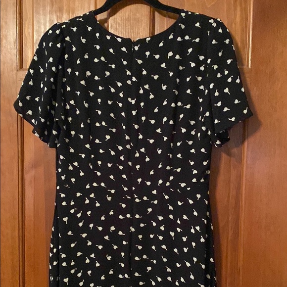 Talbots Black and White Ruffled V-Neck Midi Sundress - Picture 9 of 10